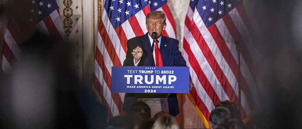 Donald Trump bei der Bekanntgabe seiner Kandidatur.