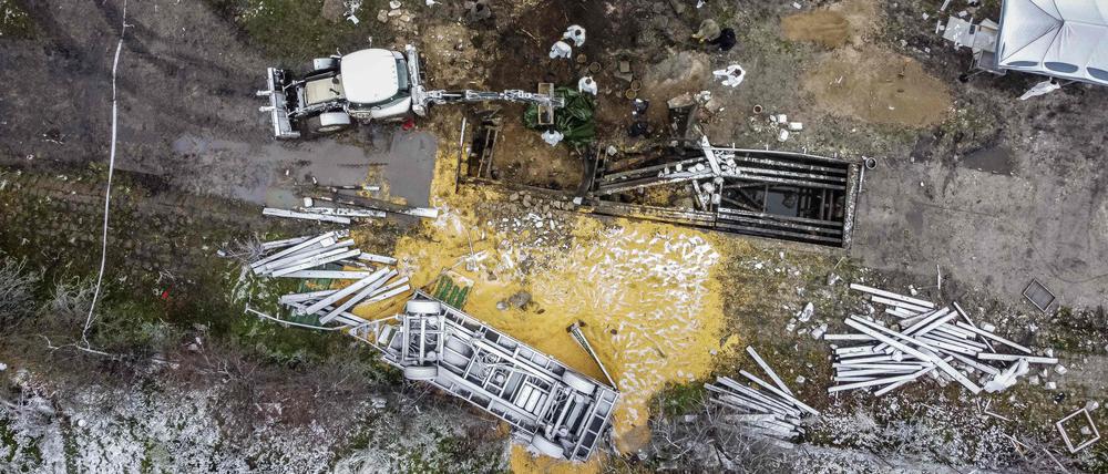 Der Einschlag ereignete sich am Nachmittag des 15. November 2022, als Russland die Ukraine mit einem massiven Angriff auf die zivile Infrastruktur attackierte, wodurch Millionen von Haushalten ohne Strom blieben.