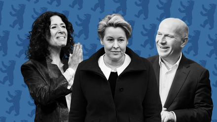 Jarasch, Giffey und Wegner in Berlin. 
