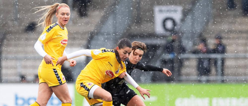 Im Schneegestöber kämpften Potsdam und Nürnberg um den Einzug ins Pokal-Viertelfinale.