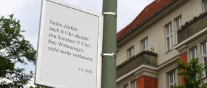 Eine Tafel des Projekts „Orte des Erinnerns“ im Bayerischen Viertel in Berlin-Schöneberg.