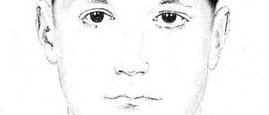Phantombild des Tatverdächtigen. 