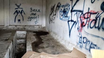 Eine der vier „Folterstätten“, die die Ukraine in Cherson aufgefunden haben soll.
