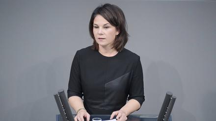 Bundesaußenministerin Annalena Baerbock (Bündnis 90/Die Grünen) im Deutschen Bundestag. 