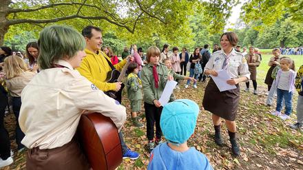 Die ukrainische Pfandfinderorganisation Plast im Humboldthain.