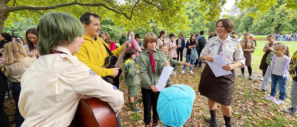 Die ukrainische Pfandfinderorganisation Plast im Humboldthain.