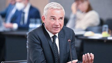 Thomas Strobl (CDU), Innenminister von Baden-Württemberg, vor dem Landtags-Untersuchungsausschuss.
