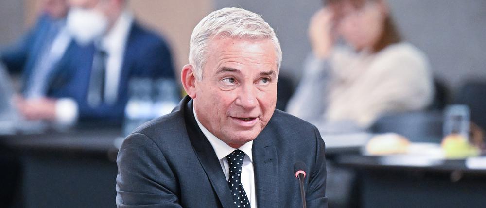 Thomas Strobl (CDU), Innenminister von Baden-Württemberg, vor dem Landtags-Untersuchungsausschuss.