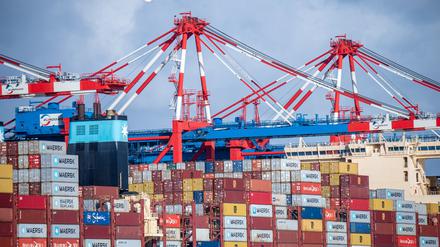 Containerschiffe in Wilhelmshaven.