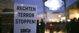 Eine Demo gegen Rechtsextremismus in Neukölln.
