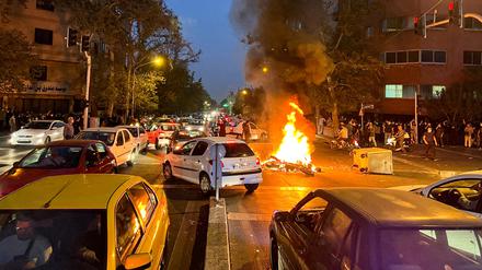 Eine Aufnahme der Proteste in Teheran am 19. September 2022