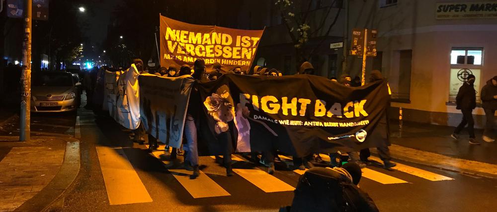 Die Demo in Friedrichshain. 
