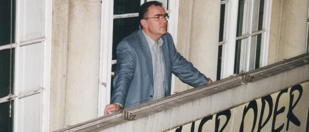 Hans-Peter Kirchberg an seinem Arbeitsplatz in der Karl-Marx-Straße