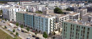 Luftbild Neubauten der HOWOGE an der Herrmann-Dorner-Allee in Berlin Adlershof. 