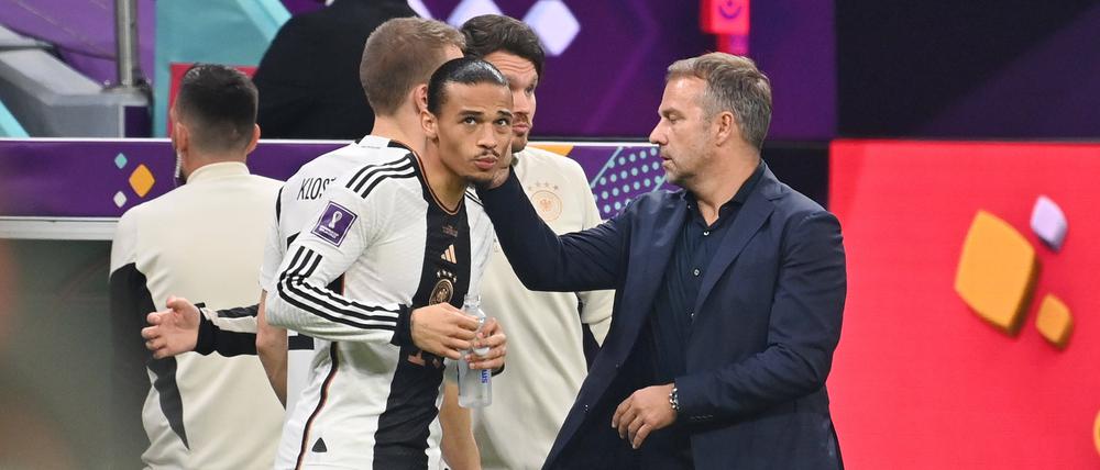 Gute Wahl. Nach dem Rückstand schickte Hansi Flick Leroy Sané (links), Lukas Klostermann und Niclas Füllkrug aufs Feld.