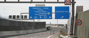 Autobahn Richtung Schönefeld.