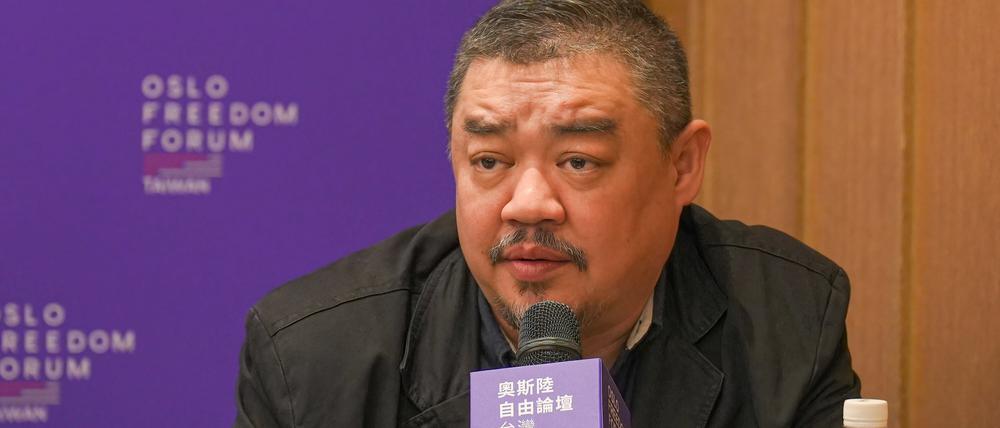 Wu’er Kaixi bei einer Pressekonferenz des Oslo Freedom Forum Anfang November in Taipeh