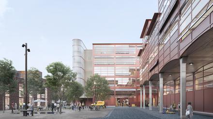 90.000 Quadratmeter Gewerbefläche. In den kommenden Jahren sollen auf dem Baufeld West ein zwölfgeschossiges Hochhaus mit circa 15.000 Quadratmetern sowie sechs weitere Gebäude mit zusammen 60.000 Quadratmetern neu entstehen. 
