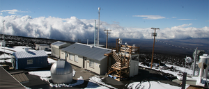 Die Messtation liegt am Hang des Vulkans Mauna Loa auf Hawaii.