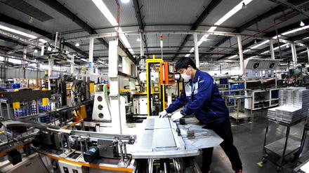 Ein Arbeiter in Shanghai