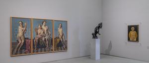 Adolf Ziegler „Vier Elemente“ vor 1937 gleich neben einer Skulptur Otto Freundlichs. 