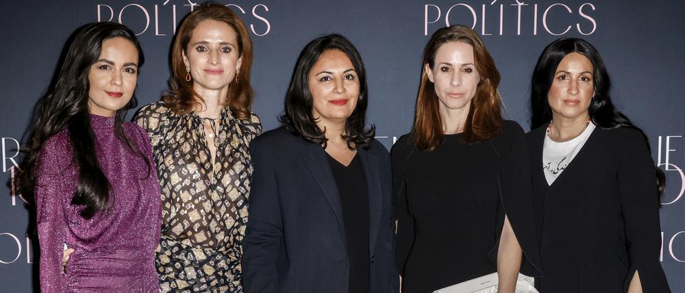 Kämpfen für Heldinnen. Shahrzad Eden Osterer vom Bayerischer Rundfunk, Unternehmerin Verena Pausder, Menschenrechtsaktivistin Düzen Tekkal , ARD-Korrespondentin Natalie Amiri und Filmproduzentin Minu Barati im Hotel Adlon.