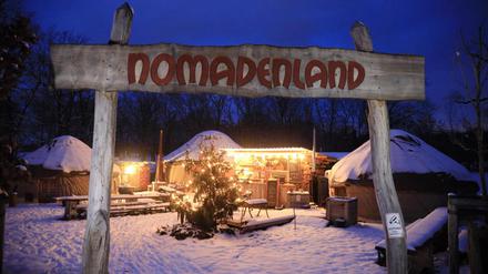 Das Nomadenland im Volkspark ist auch im Winter ein beliebter Treffpunkt. 