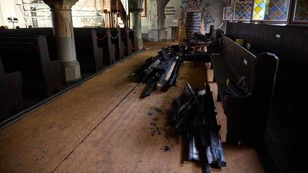 Die Paul-Gerhardt-Kirche nach dem Brand.