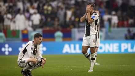 Die konsternierten Nationalspieler Kai Havertz und Niclas Füllkrug