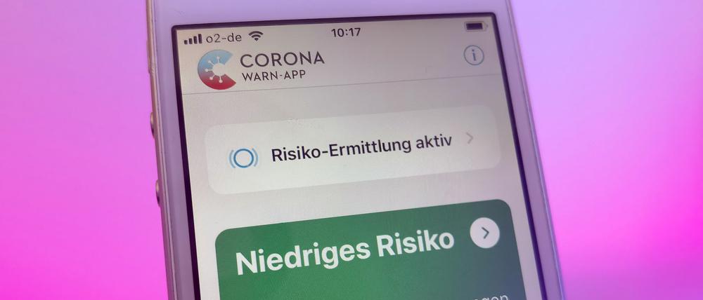 Die Corona-Warn-App auf einem Smartphone.