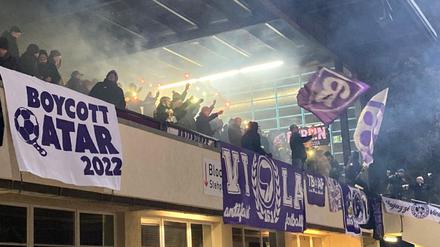 Politische Statements beim Heimspiel von Tennis Borussia.