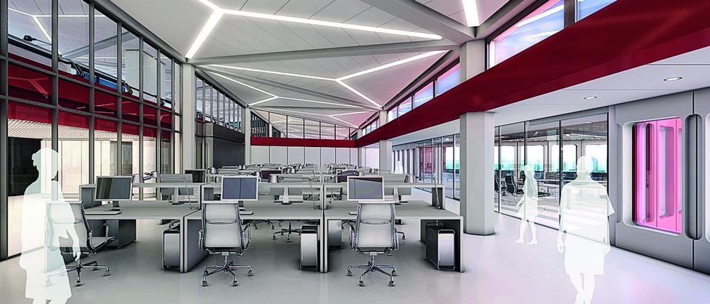 So sollte der BHT-Campus im Terminal A des früheren Flughafens Tegel einmal aussehen. Doch die Koalition vermeidet ein Bekenntnis zu dem Projekt.
