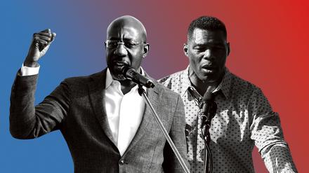 In der Stichwahl will der Demokrat Raphael Warnock (links) seinen Senatssitz gegen den Republikaner Herschel Walker verteidigen.
