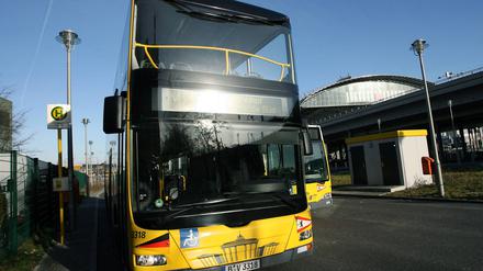 Berlins Doppeldecker Busse.