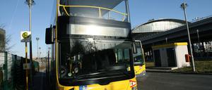 Berlins Doppeldecker Busse.