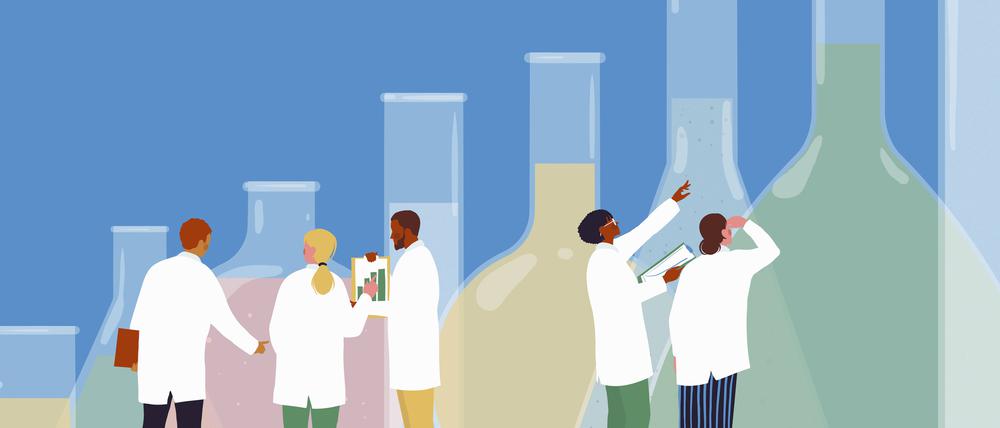 Wissenschaftler diskutieren über Forschung