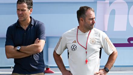 Bundestrainer Hansi Flick mit dem nun ehemaligen DFB-Direktor Oliver Bierhoff