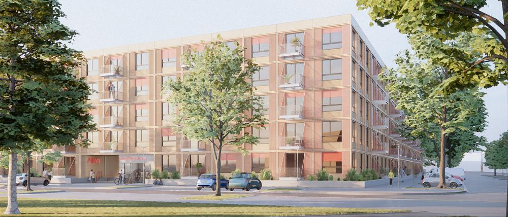 Siegerentwurf der blrm Architektinnen GmbH Hamburg für die Neubebauung an der Slatan-Dudow-Straße.