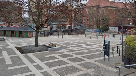 Der sanierte Eingang zum Poststadion in Berlin-Moabit.