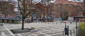 Der sanierte Eingang zum Poststadion in Berlin-Moabit.