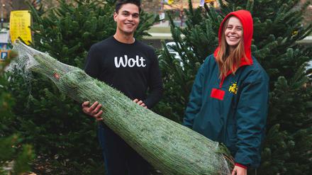 Über die Wolt-App können Berliner jetzt auch Weihnachtstannen bestellen.