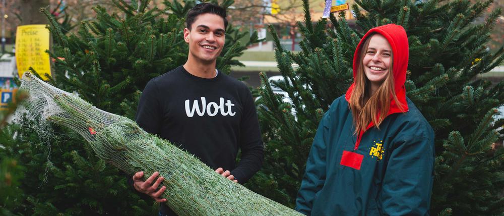 Über die Wolt-App können Berliner jetzt auch Weihnachtstannen bestellen.