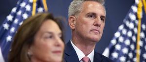 Der Kandidat für das Amt des Sprechers des Repräsentantenhauses, Kevin McCarthy, während einer Pressekonferenz.