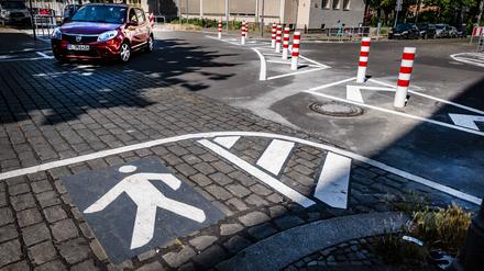 In anderen Kiezen von Berlin-Mitte - hier in Gesundbrunnen - wurden die Poller schon eingebaut. 