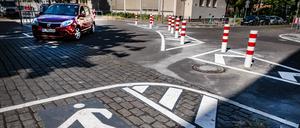 In anderen Kiezen von Berlin-Mitte - hier in Gesundbrunnen - wurden die Poller schon eingebaut. 