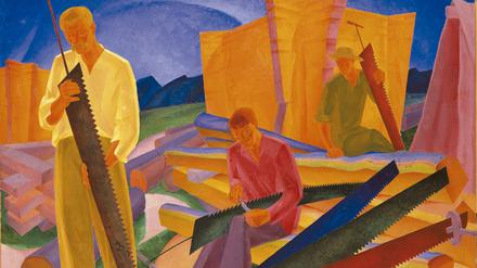 „Das Schärfen der Sägen“ von Oleksandr Bohomazov (1927).