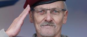 Maximilian E., Oberst a.D., Ende Januar 2022 während einer Kundgebung in Nürnberg.
