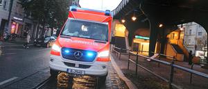 RECORD DATE NOT STATED Berlin - Deutschland. Die Feuerwehr mit Blaulicht auf einem Weg zum Einsatz. *** Berlin Germany The fire department with blue lights on a way to the mission 