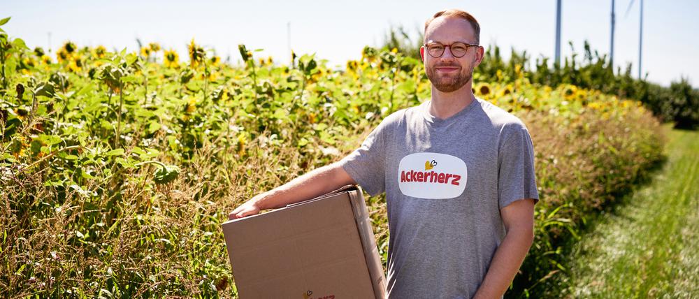 Mit seinem Online-Handel Ackerherz will Vincent Rabl Bio-Produkte erschwinglicher machen.
