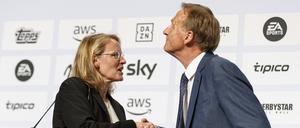 Nicht immer so einvernehmlich, wie auf der DFL-Generalversammlung im August 2022: Donata Hopfen und „Aki“ Watzke.